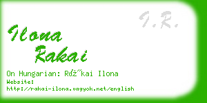 ilona rakai business card